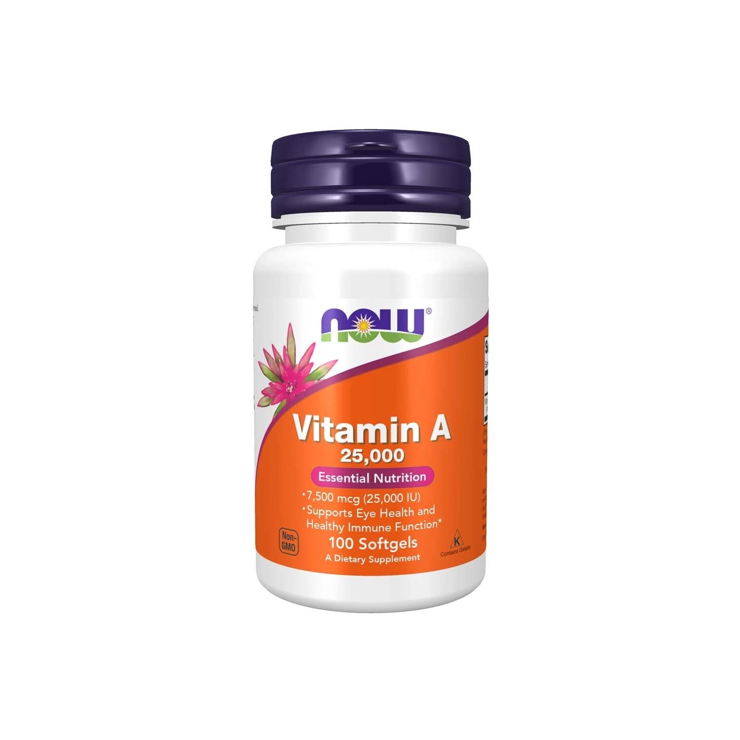 NOW Foods Vitamin A 25 000 IU 100 tabletka